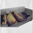 thumbnail image 6 of Yoga Soft Flannel Fleece Blanket, Woman Practicing Yoga on Beach Sunset Dramatic Sky Water Reflection Image, Cozy Plush for Indoor and Outdoor Use, 50" x 60", Yellow Blue Dark Brown, by Ambesonne, 6 of 6