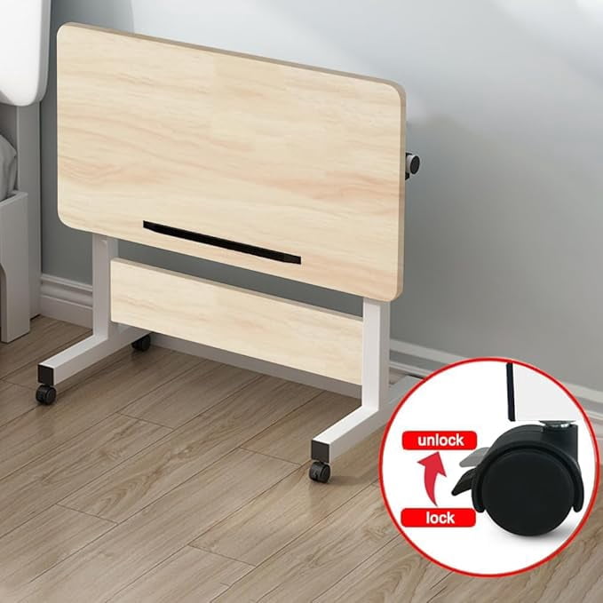 Rolling Desk Adjustable Height,Rolling Computer Cart,Portable Laptop Desk,Small Adjustable Home Office Desk,Rolling Laptop Desk,Small Portable Desk