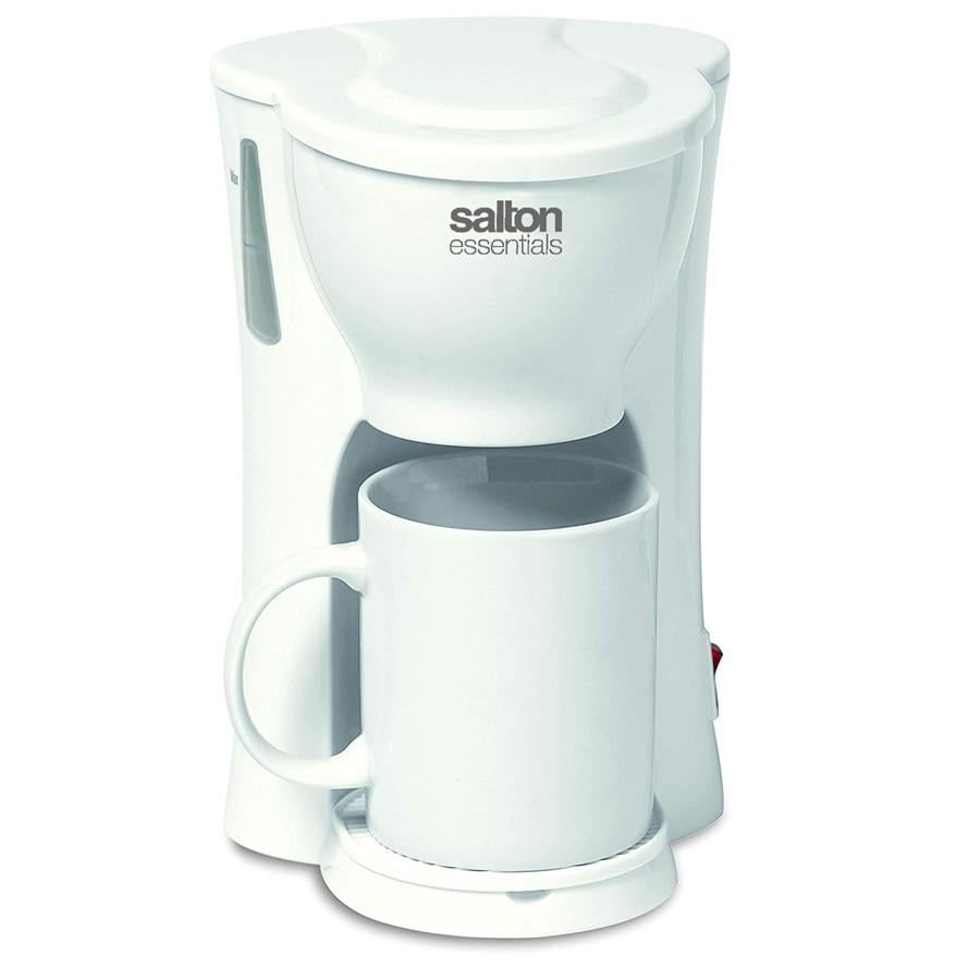 Salton Essentials Compact 1Cup Coffee Maker with Permanent Filter, White