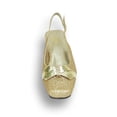 thumbnail image 2 of FLORAL Teagan Women's Wide Width Block Heel Rhinestone Bow Slingback Pump GOLD 10, 2 of 6