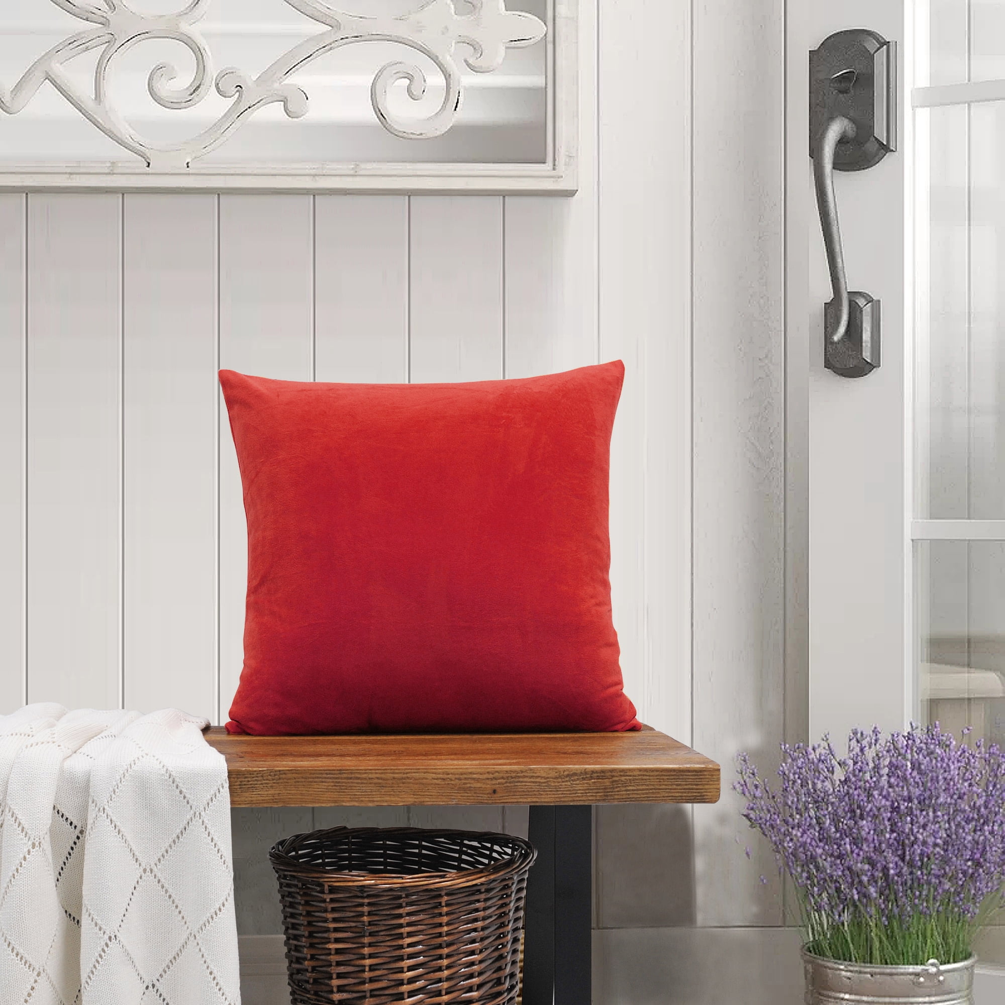 Home Soft Things Supersoft 20-inch Throw Pillow Covers (Set of 4) Red Polyester