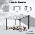 thumbnail image 4 of NETAJE 10'x10' Wall Mounted Gazebo Awnings, Permanent Hardtop Aluminum Pergola with Polycarbonate Roof, Outdoor Patio Canopy Shade Cover for Backyard, Decks, Garden, 4 of 8