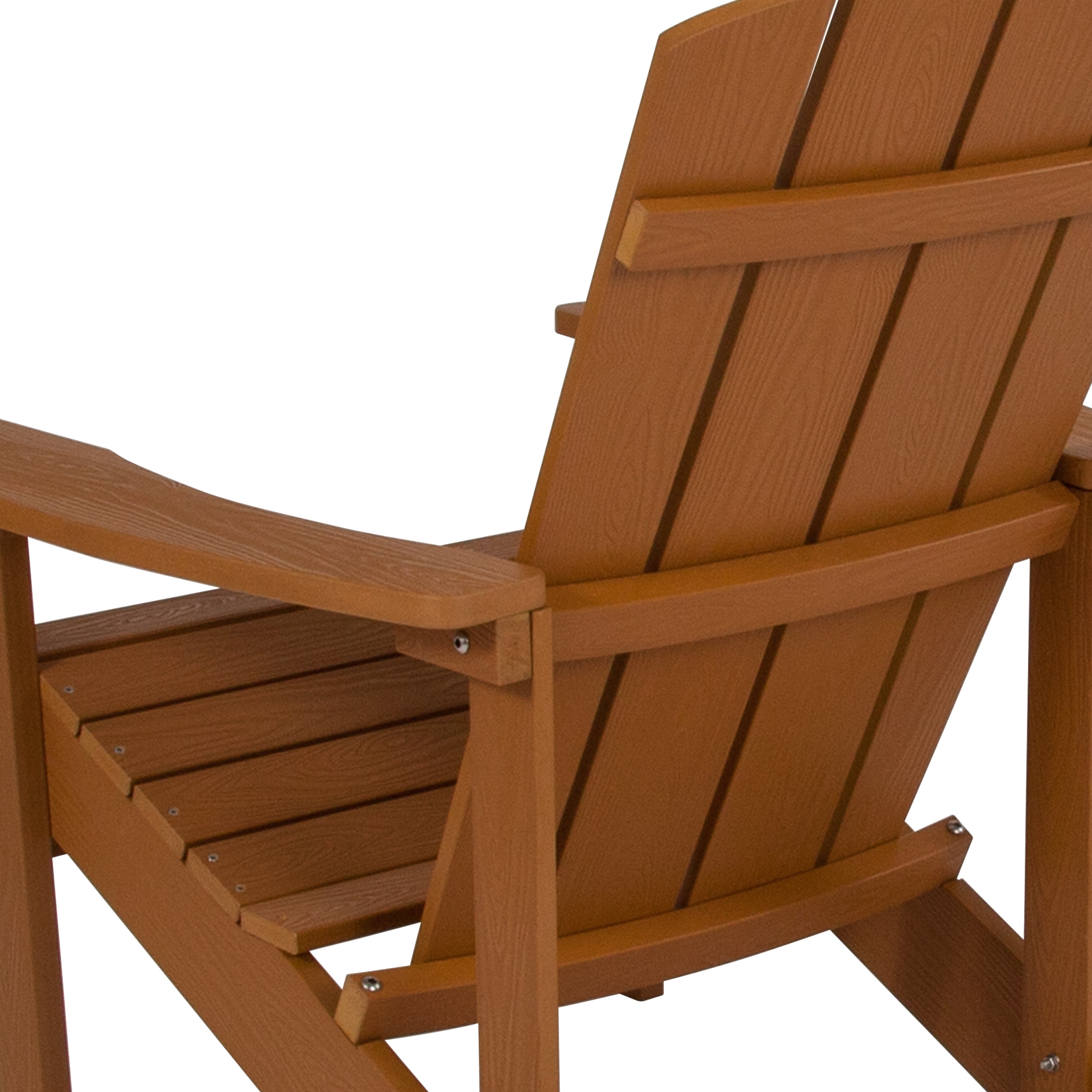 Emma + Oliver Set of 2 Outdoor Teak All-Weather Poly Resin Wood Adirondack Chairs