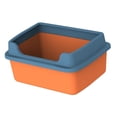 thumbnail image 2 of Cat Litter Boxes for Indoor Cats Detachable for Kitten Litter Boxes Low Entry Orange, 2 of 8