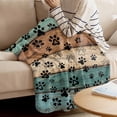 thumbnail image 4 of Throw Blanket for Couch Cute Cat Paws Soft Fleece Flannel Blankets Cozy Lightweight Blanket for Home Sofa Living Room Rustic Teal Brown Wood Bed Throws 40" x 60", 4 of 9