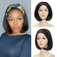 thumbnail image 3 of Dopi Straight Headband Wigs for Black Women 150 Percent Density Glueless Short Bob Synthetic Headband Wig for Cosplay Party Daily Use (10 Inch, 1B), 3 of 3