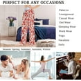 thumbnail image 4 of FREEAMG Women's Stylish Wild Red Poppies Flowers Soft Lounge Pajama Pants Wide Leg Sleepwear Bottom, 4 of 6