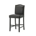 thumbnail image 4 of 27" Upholstered Barstools Set of 2,Counter Height Bar Stools with Nailhead Trim, Leather Armless Dining Chairs with Backrest for Dining Room, Living Room,Cafe, Bar,Brown, 4 of 9