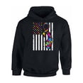 thumbnail image 1 of Awkward Styles USA Flag Autism Hoodie Autism Awareness Ribbon Sweater American Flag Colorful Sweatshirt for Men and for Women Support Autism Awareness Hooded Top Autistic Spectrum Awareness Sweater, 1 of 4