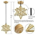 thumbnail image 3 of Claxy 14" Gold Star Pendant Light with Seeded Glass Shade, 3 of 9