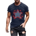 thumbnail image 2 of Tnhcen USA Flag Graphic 4th of July Short Sleeve T-Shirt for Men Summer Soft Novelty Patriot Shirt Tops​ S-3XL, 2 of 5
