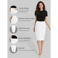 thumbnail image 3 of SEVEGO Women's Pencil Skirt Stretch High Waist Below Knee Bodycon for Office Casual with Patch Pockets, 3 of 6