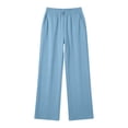 thumbnail image 7 of Women's Solid Color Drawstring Elastic Waist Sports Sweatpants, Deep Functional Side Pockets Versatile Relaxed Casual Trousers for Daily Outings | TruHer,Light Blue S, 7 of 7