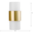 thumbnail image 6 of Progress Lighting Silva Collection 2-Light Wall Sconce, Brushed Bronze, White Linen Shade, 6 of 11