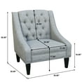 Tufted Swoop Arm Accent Chair in Gray