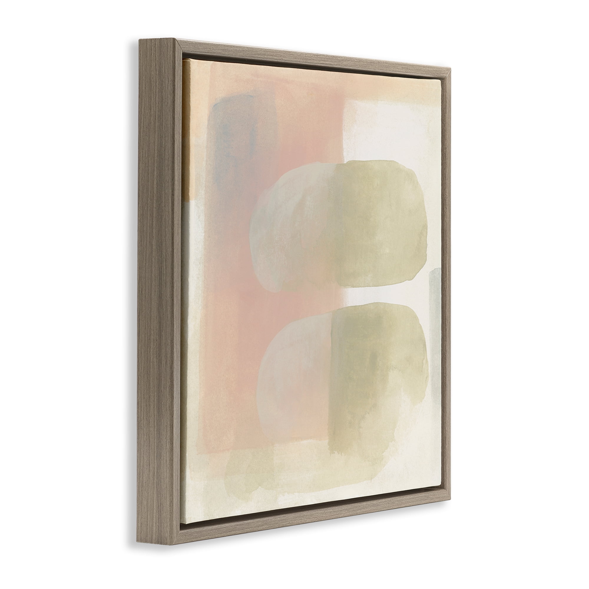Stupell Industries Two Oval Shapes Abstract Painting Brown Floater Framed Canvas Art Print Wall Art, 25 x 25