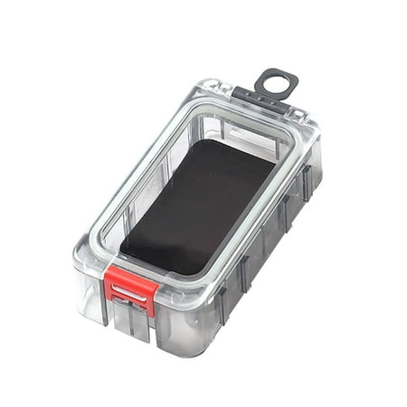 APLVFFZH Fishing Tackle Box Clear Storage Case Airtight Mini Portable Lightweight Fishing Black Red