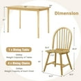 thumbnail image 3 of Gymax 5 PCS Wooden Dining Table Set 48'' Rectangular Kitchen Table & 4 Windsor Chairs, 3 of 9