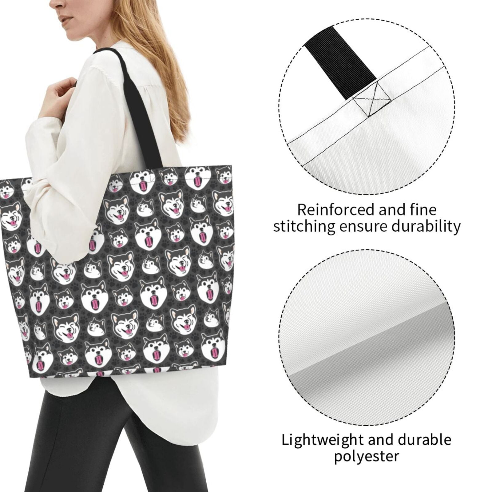 Sigee Husky for Large Capacity Shopping Bag with Inner Pocket, Women's Shoulder Bag Handbag