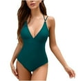 thumbnail image 2 of Women's One Piece Swimsuit Tummy Control - Backless Swimsuit for Swimming & Snorkeling, Solid Color Beachwear, 2 of 6