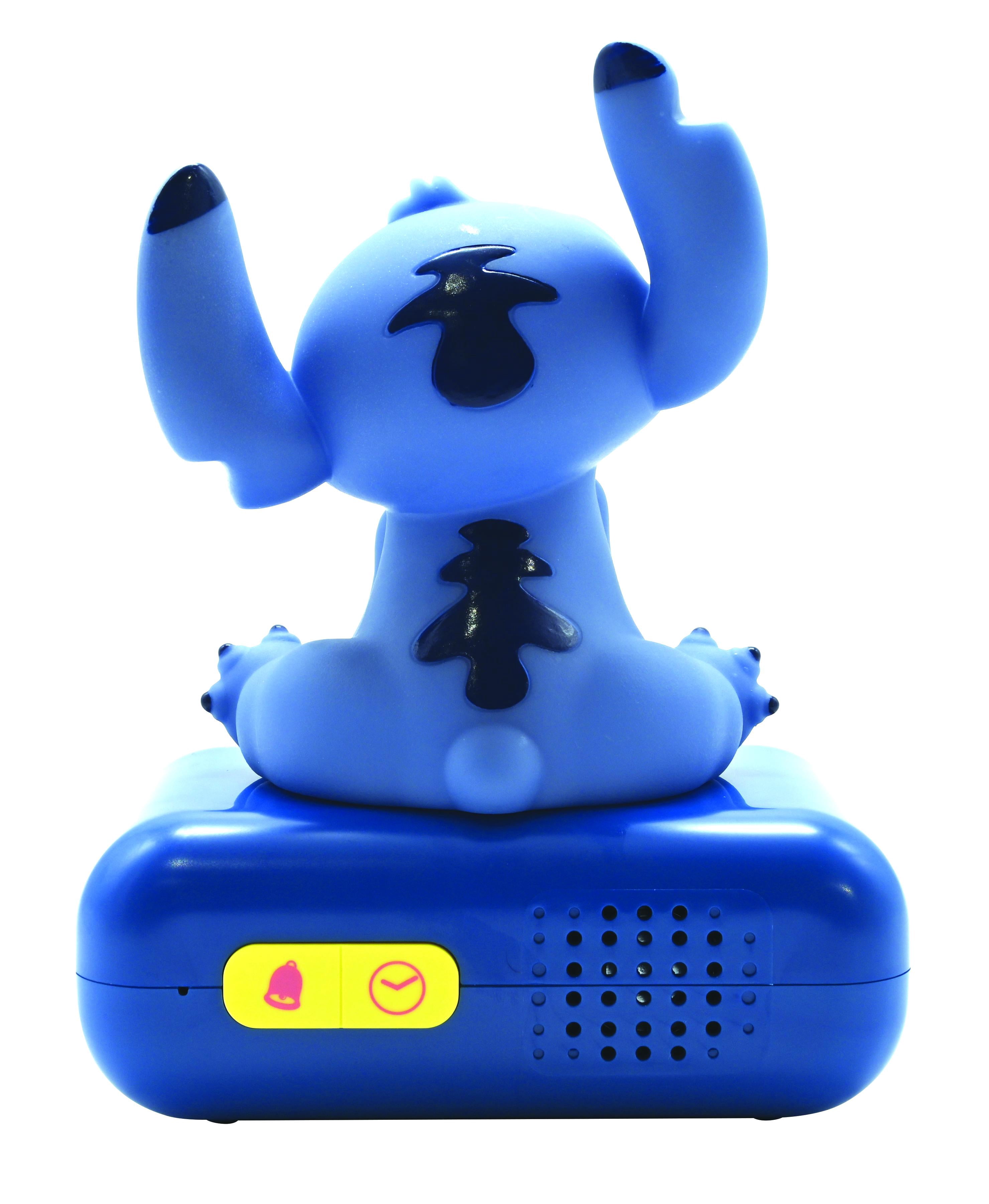Lexibook, Disney Stitch, Stitch Nightlight Alarm Clock, Sounds and Melodies, LCD Backlit Screen, Luminous, Snooze, Blue
