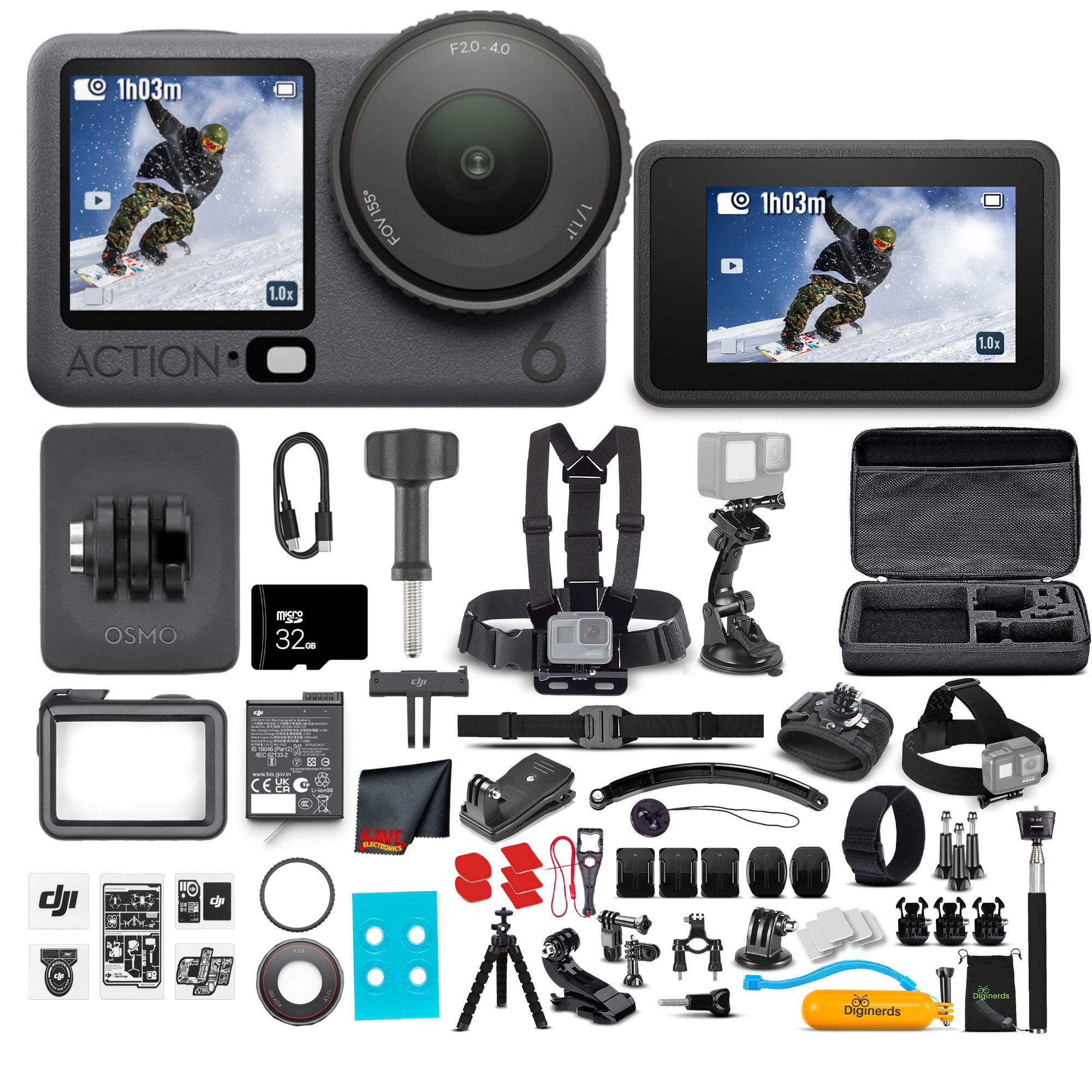 DJI Osmo Action 6 | 4K Action Camera | Dual Touchscreens, Advanced Stabilization | 50-in-1 Accessory Kit