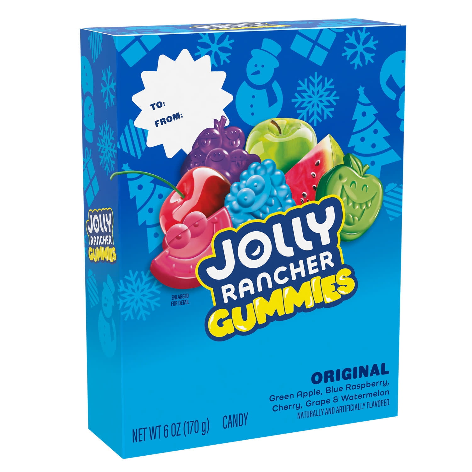 (2 pack) Jolly Rancher Gummies Original Fruit Flavored Christmas Holiday Candy Stocking Stuffers, Gift Box 6 oz