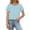 Light Blue, variant on Women’S Crew Neck Rolled Cuff Short Sleeve T-Shirt, Solid Color Casual Summer Daily Top, Soft Breathable Premium Cotton Fabric, 1pc, Sizes S M L XL XXL XXXL
