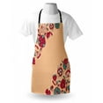 thumbnail image 3 of Floral Apron Nature Beauty Flowers on Nostalgic Polka Dots Background Artsy Illustration, Unisex Kitchen Bib Apron with Adjustable Neck for Cooking Baking Gardening, Teal Ruby Salmon, by Ambesonne, 3 of 3