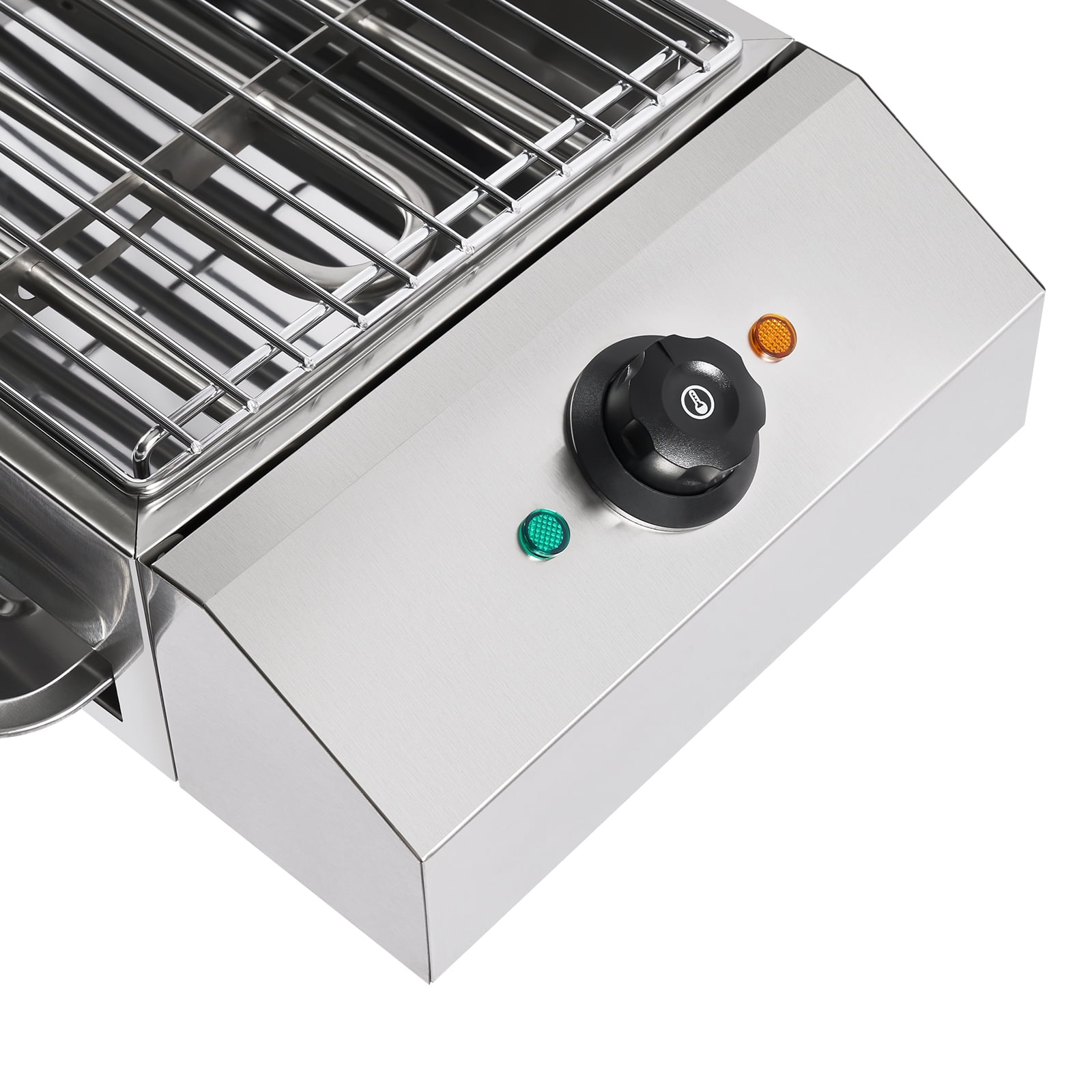 1800W 42*25cm Silver Electric Barbecue Grill Stainless Steel Electric Barbecue Stove with Adjustable Temperature