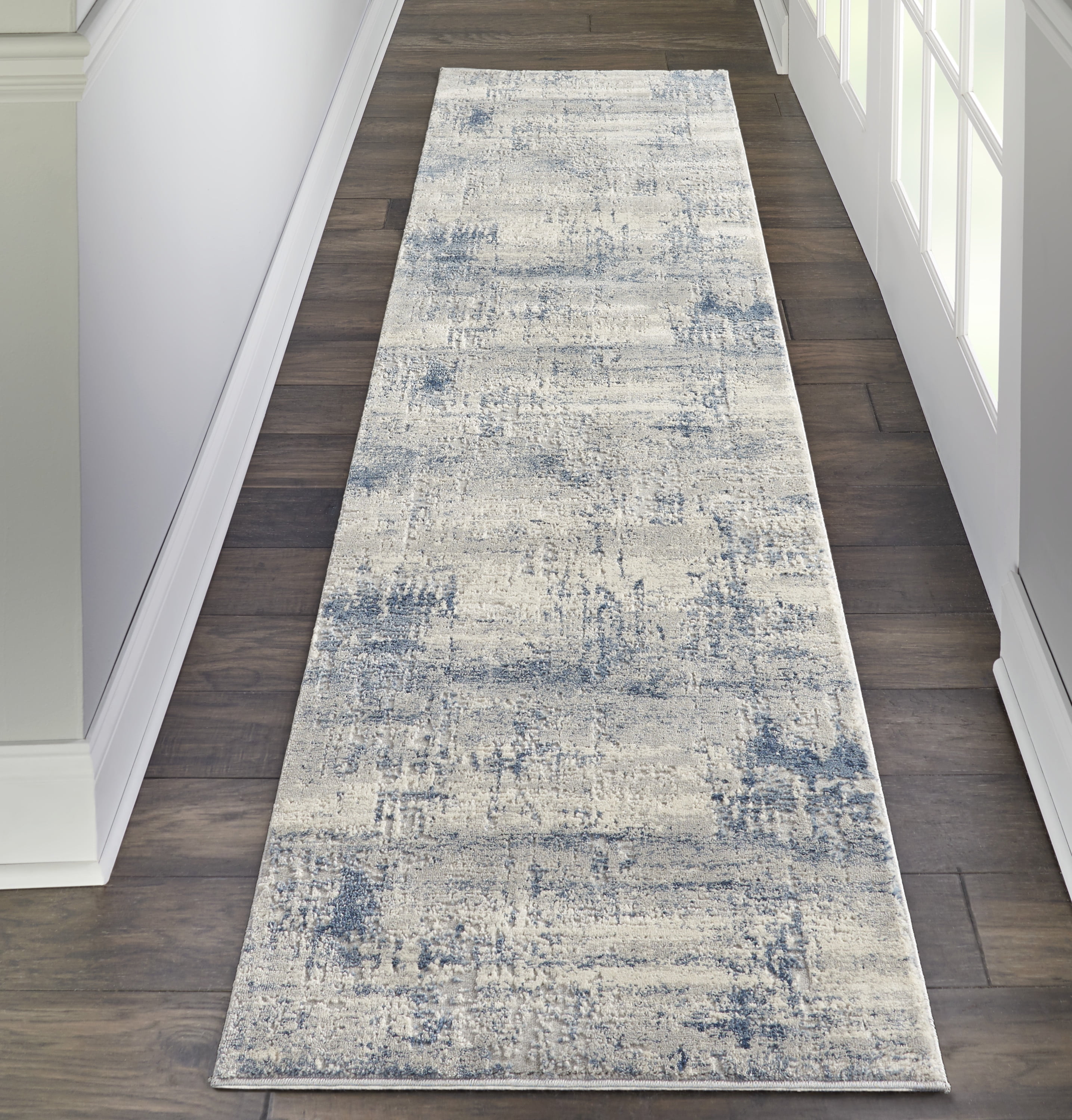 Nourison Rustic Textures Rustic Abstract Ivory/Blue 2'2