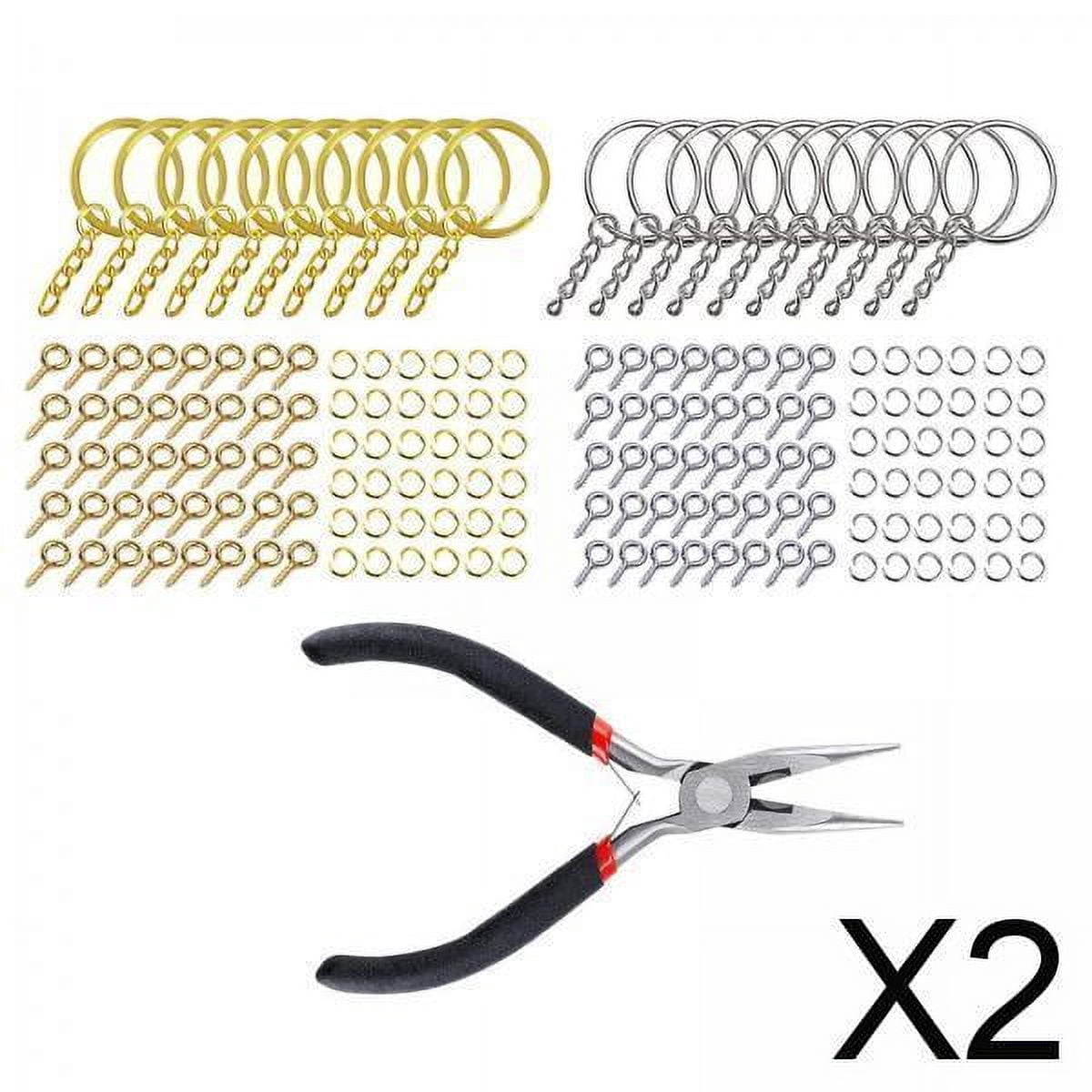 Juego De 30 Llaveros De Aro Redondo Con Cadena - Color Rosa Dorado, Incluye Anillos De Salto Para Manualidades Y Joyería