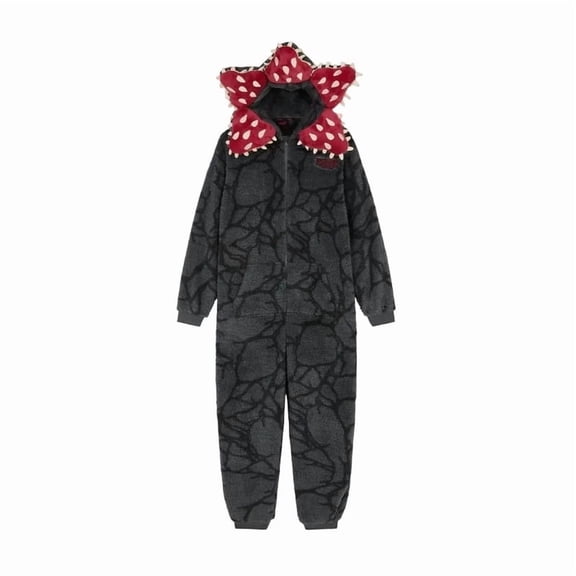 Demogorgon Costume Hooded Jumpsuit Long Sleeve Pajama Onesie Loungewear Fuzzy Fall Winter Warm Thermal