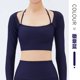 thumbnail image 1 of Traje de Yoga sin costuras para mujer, ropa deportiva ajustada de cintura alta para Fitness, Top corto de manga larga para gimnasio, mallas deportivas, 1 of 5
