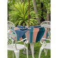 thumbnail image 3 of Outdoor Tablecloths with Umbrella Hole & Zipper, Blue Pink Striped Round Tablecloths 60 Inch, Farmhouse Stripe Waterproof Table Cloth, Patio/Pool/Picnic Table Covers, 3 of 8
