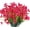 Rose red, variant on 6 Bundles Artificial Flowers Outdoor UV Resistant Flowers No Fade Garden Home Wedding Farmhouse Decor ï¼Pinkï¼