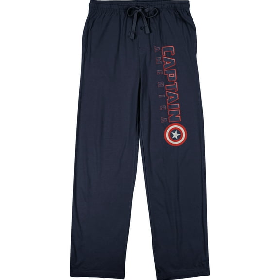 Marvel Comics Captain America Salute the Captain Men's Navy Blue Graphic Sleep Pajama Pants-Medium