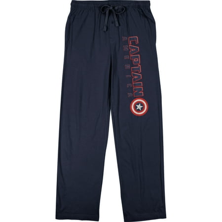 

Marvel Comics Captain America Salute the Captain Men s Navy Blue Graphic Sleep Pajama Pants-Medium