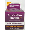 Australian Dream Back Pain Cream, 4 Ounce Per Jar by Australian Dream