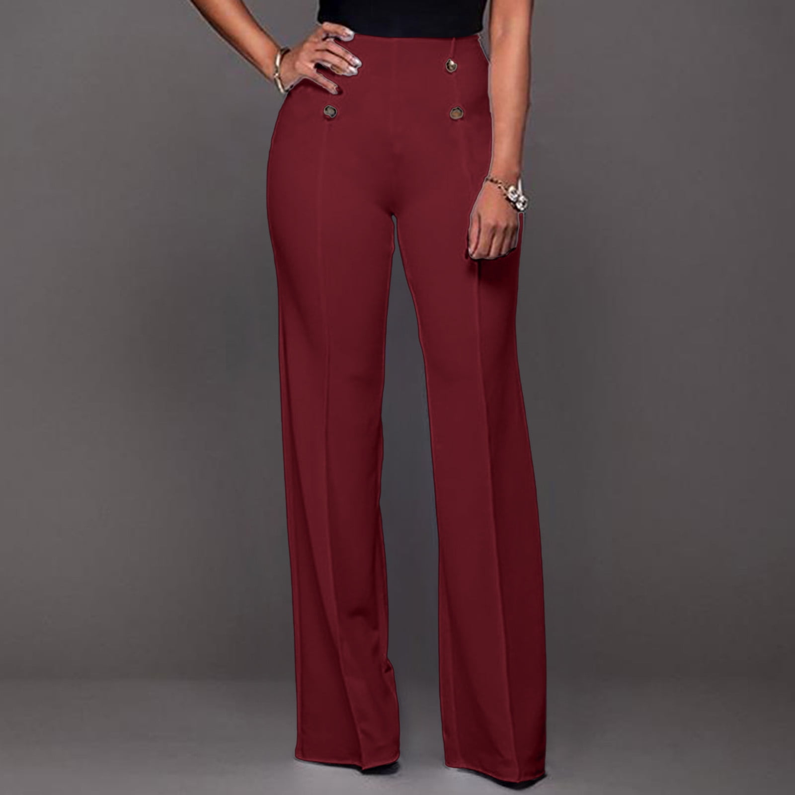 wine colored pants for ladies