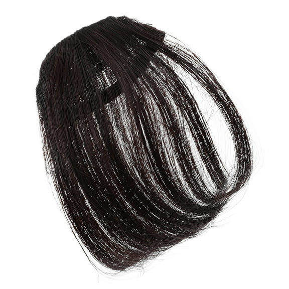 Mobutofu Hair Fringe Clip Dark Brown Fashion One Piece Clip in Hair Bangs 1Pcs Heat Resistant High Temperature Fiber