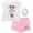 Pink / yellow / blue tie dye, variant on Disney Minnie Mouse Little Girls T-Shirt French Terry Shorts and Scrunchie 3 Piece Outfit Set Infant to Big Kid