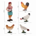 thumbnail image 2 of Juego de figuras de pollo de granja, 6 piezas, con gallina, gallo y pollitos para niños, 2 of 2