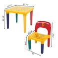 thumbnail image 6 of Yellow Kids Table and Chairs for 2-8 Yrs Kids, 17.7" x 17.7" x 16" Durable Plastic Set, Little Kid Sturdy Furniture for Toddlers Play Lego, Reading, Art Play-Room, S9204, 6 of 7