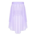 thumbnail image 5 of Raenseen Kids Girls Classic Lyrical Skirts High-Low Chiffon Ballet Dance Costume Mesh Tulle Tutu Lavender 8, 5 of 9
