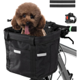 thumbnail image 1 of (Negro) Cesta plegable para bicicleta, cesta extraíble para manillar de bicicleta, cesta delantera para bicicleta, cesta para bicicleta de montaña, picnic, compras, mascota pequeña, 1 of 5