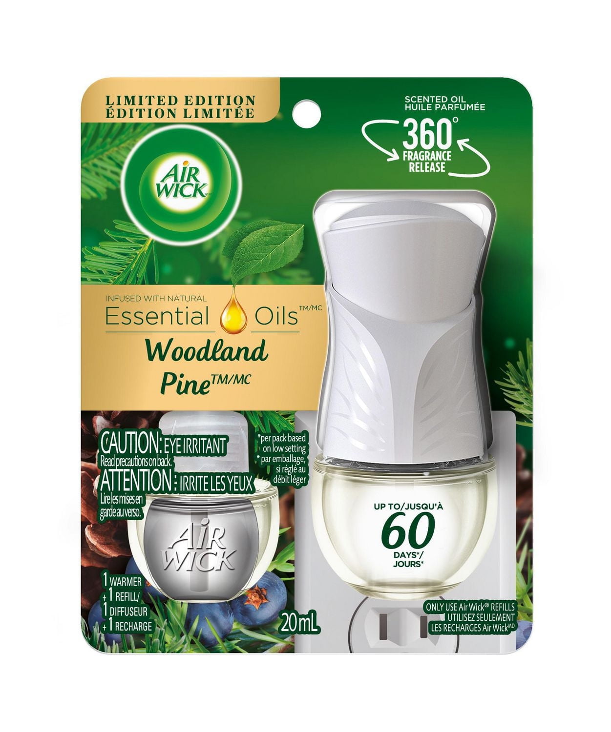 Air Wick Scented Oil Kit (1 Warmer + 1 Refill),Woodland Mystique, Air Freshener