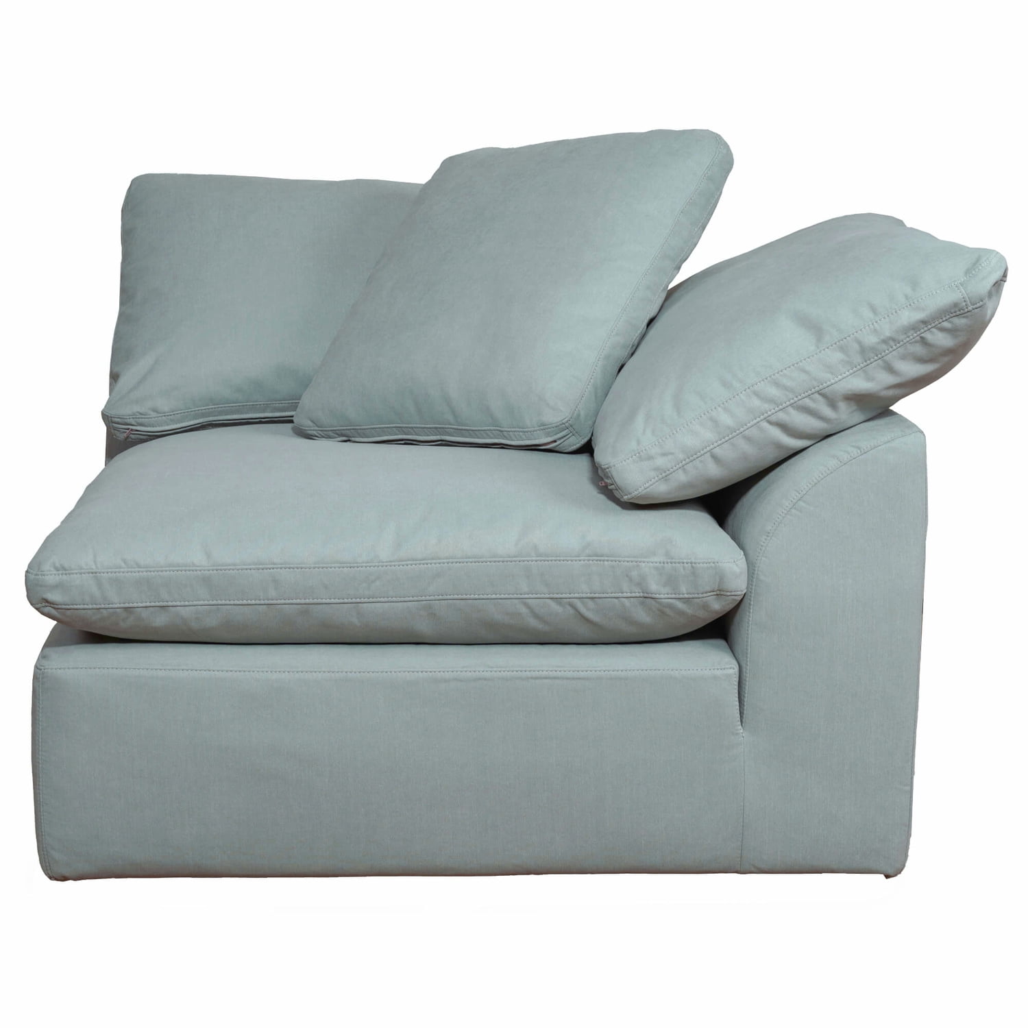 Sunset Trading Contemporary Puff Collection 5PC Slipcovered Modular L-Shaped Sectional Sofa | | 176" Deep-Seating Down-Filled Couch | Ocean Blue
