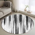 thumbnail image 2 of Black Gray White Round Area Rug 4 FT, Non Slip Indoor Outdoor Rug, Vintage Rustic Abstract Ombre Aesthetic Washable Soft Circular Carpet Non-Shedding Floor Mat for Coffee Table Nursery Foyer Balcony, 2 of 9