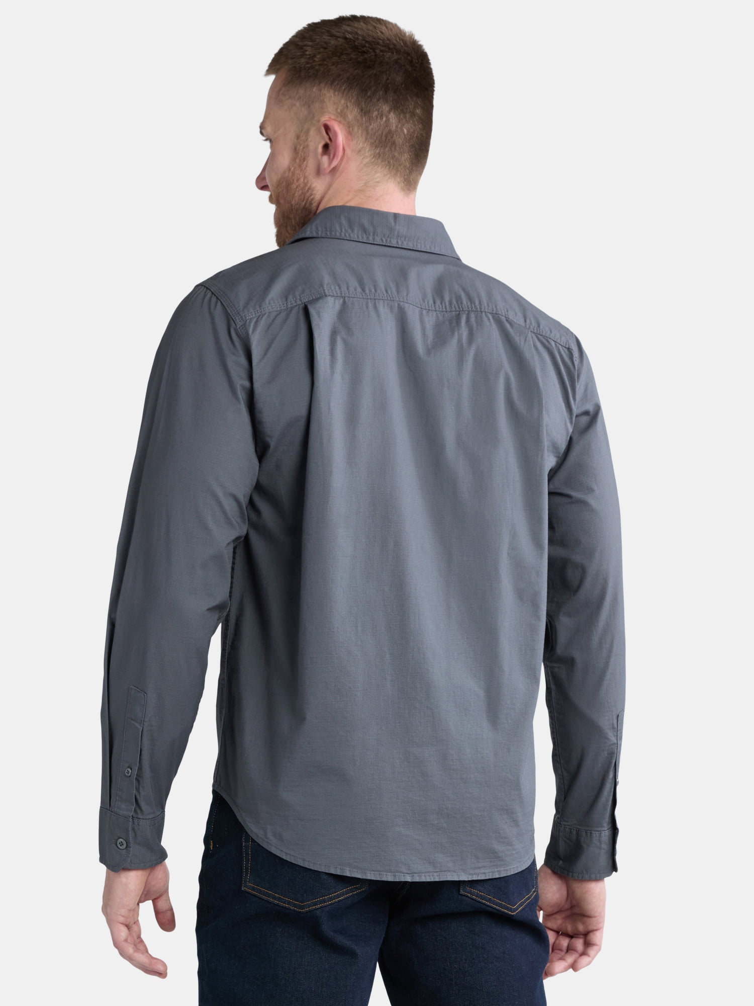 Brahma Men's Ripstop Work Shirt with Long Sleeves, Sizes S-5XL